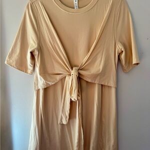 Lululemon Cotton Wrap-Front T-Shirt Dress Prosecco